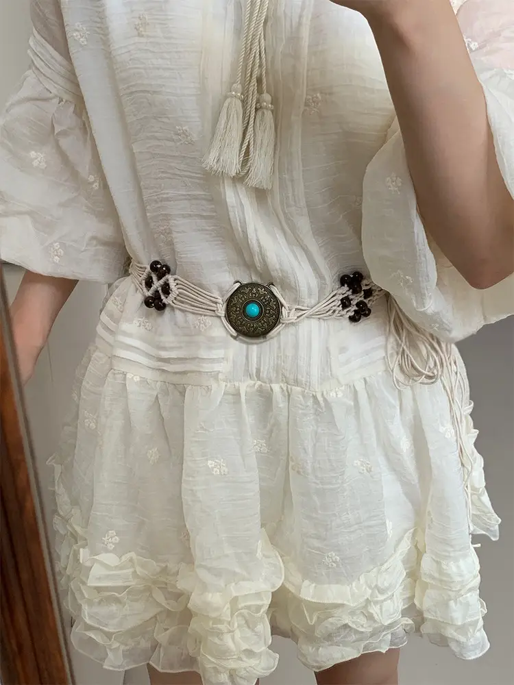 Retro Hemp Rope Bead Waist Chain for Women — feature 8