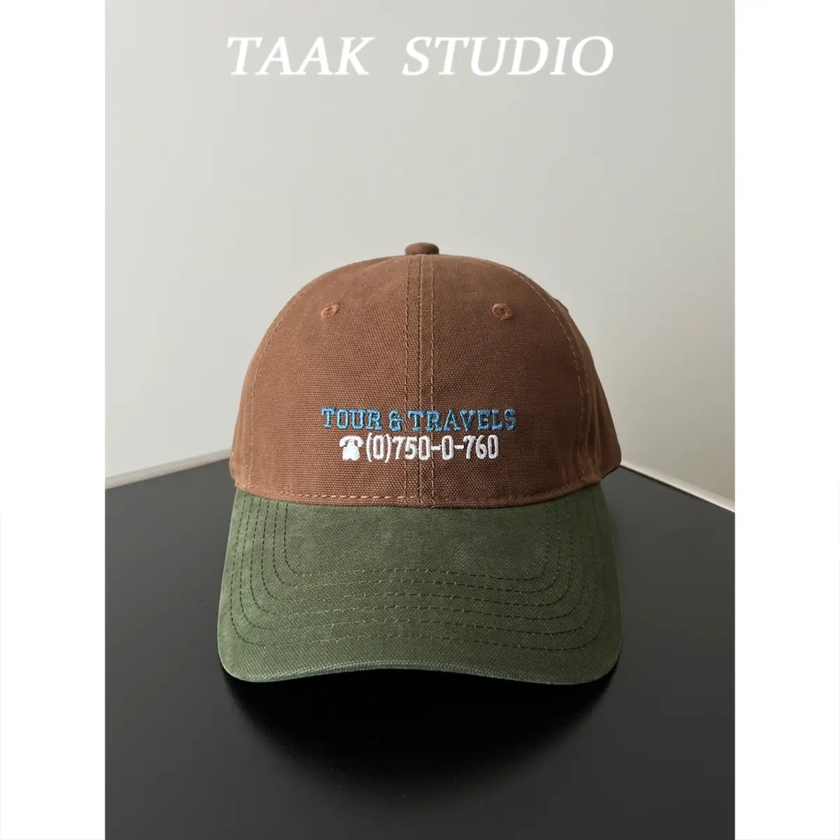 Women Retro Color-Block Baseball Cap with Street Embroidery - Image 2