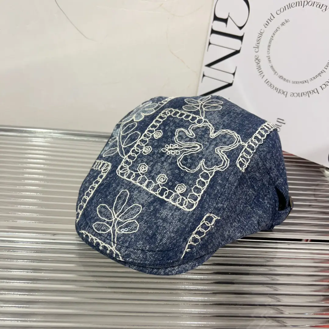 Vintage Embroidered Floral Forward Cap for Women - Image 4