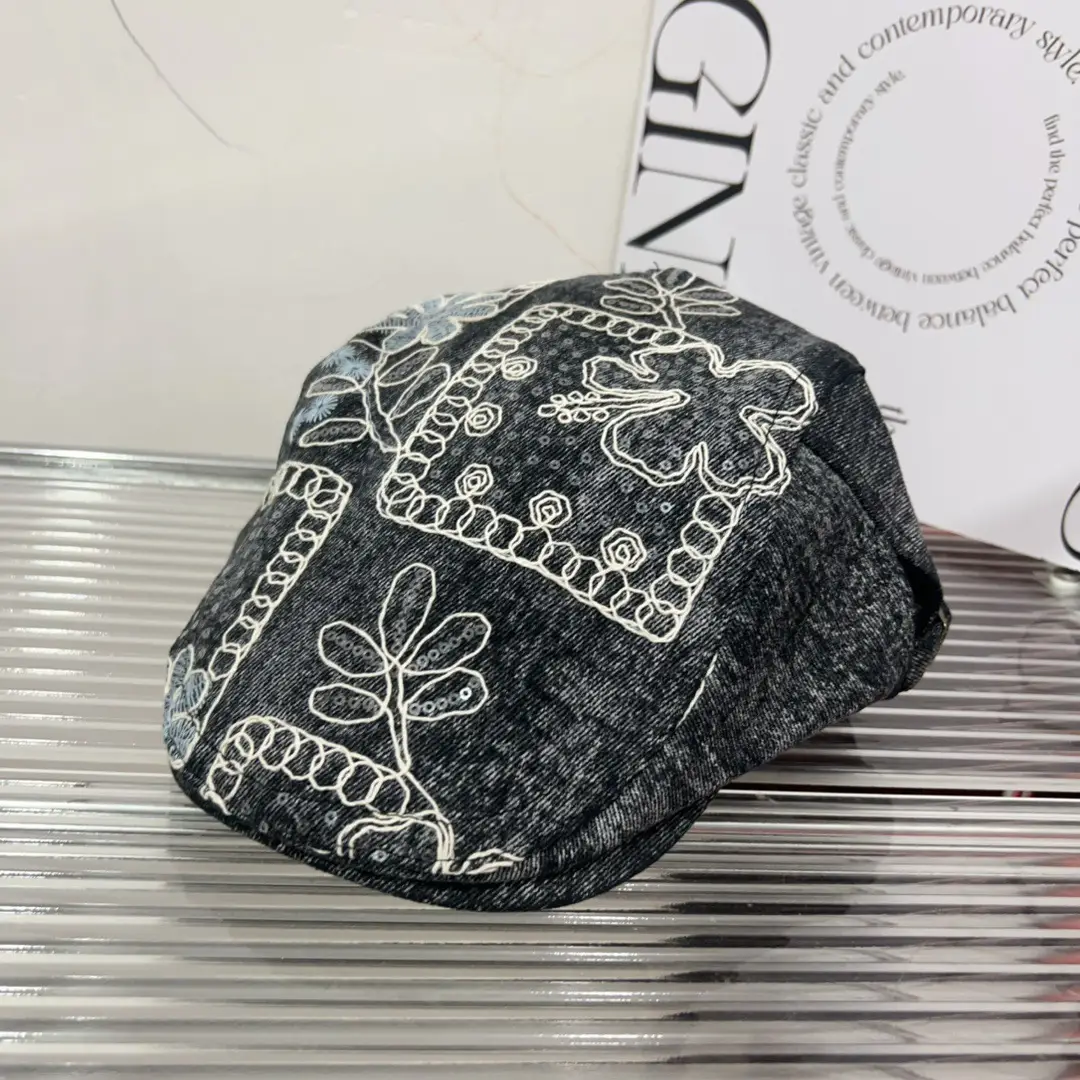 Vintage Embroidered Floral Forward Cap for Women - Image 5