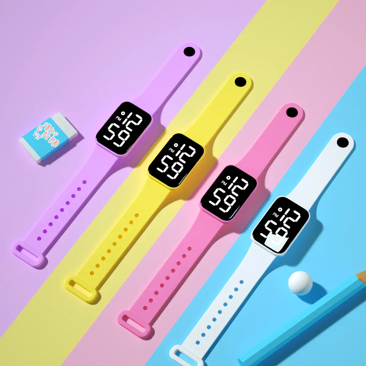 Pink LED Touch Bracelet Watch 12:59 PM — feature 9