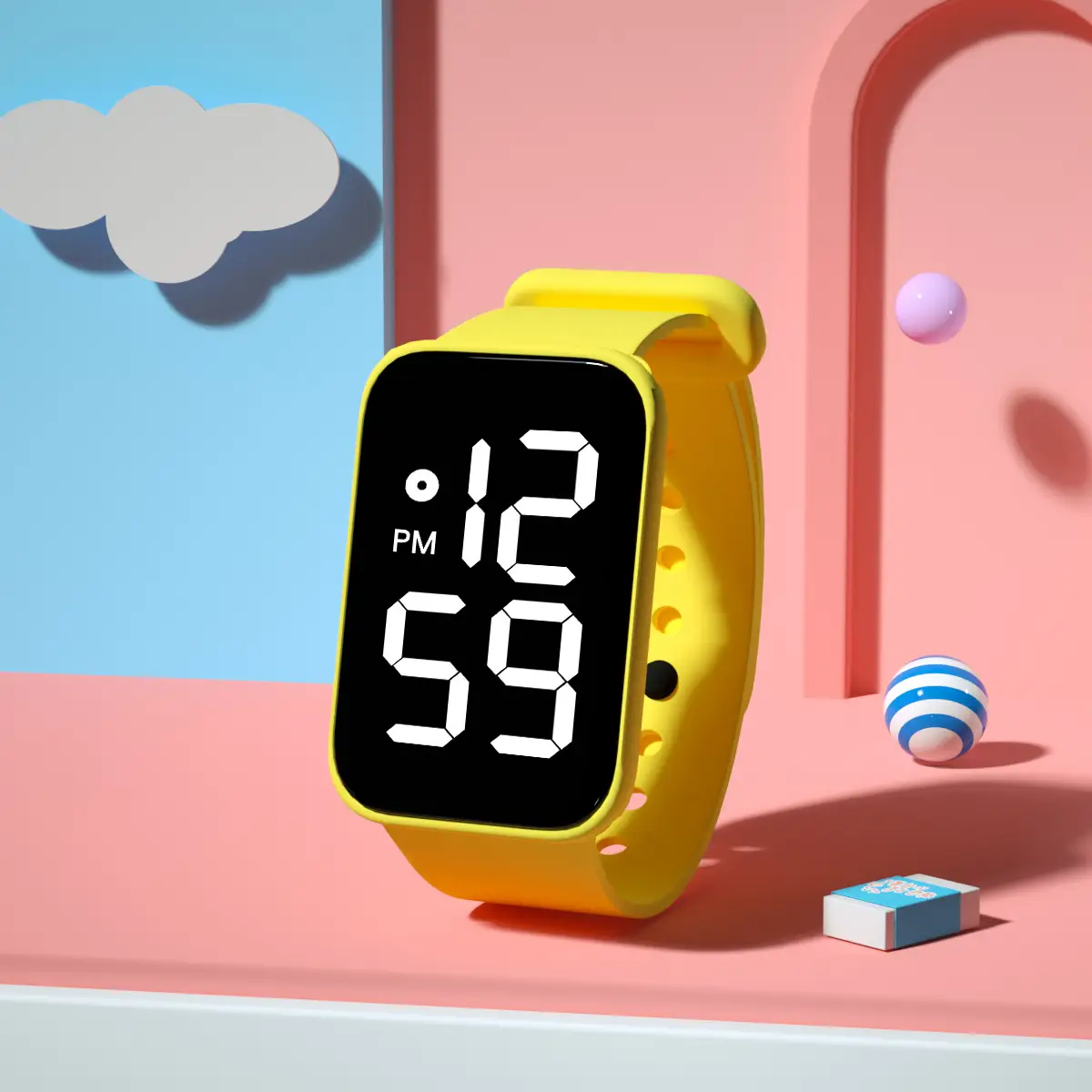 Pink LED Touch Bracelet Watch 12:59 PM - Image 7