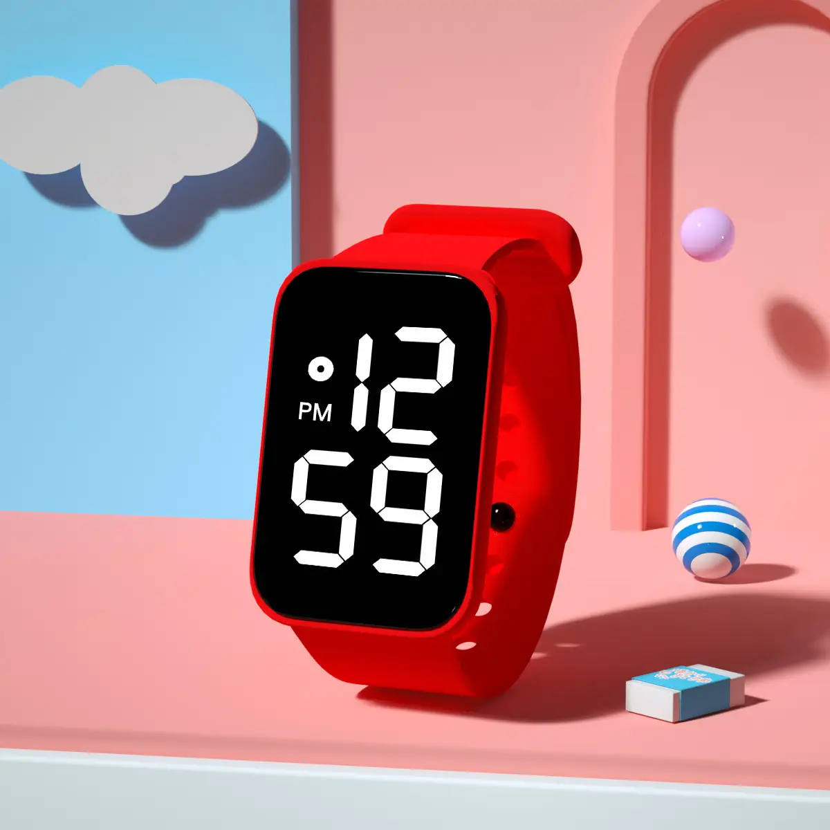 Pink LED Touch Bracelet Watch 12:59 PM - Image 8