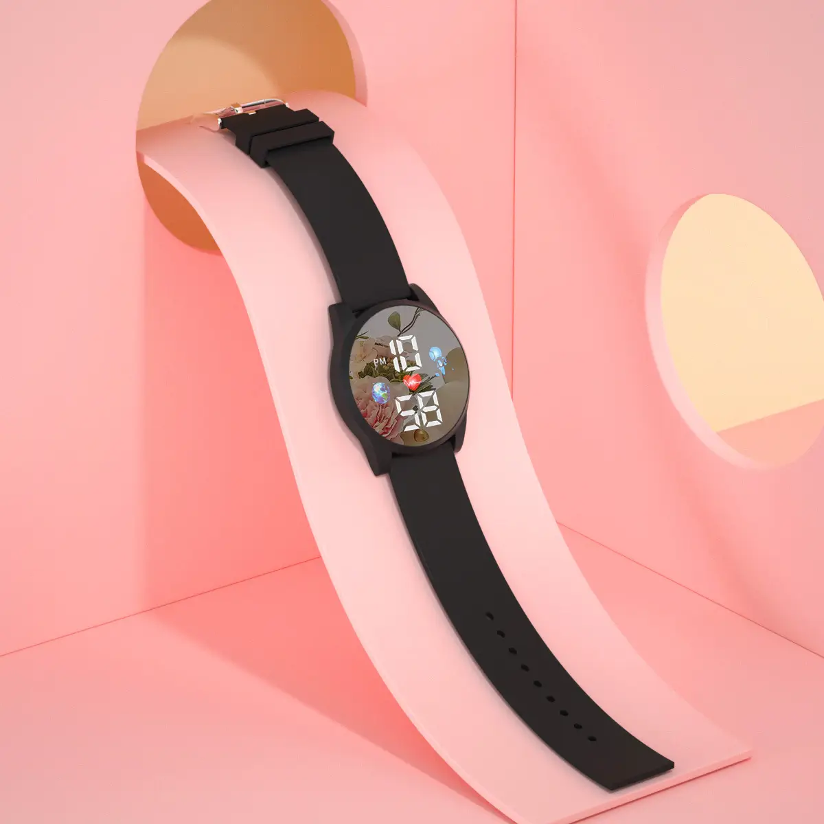 Kids Digital Display Watch Pink Green Sport Wear - Image 10