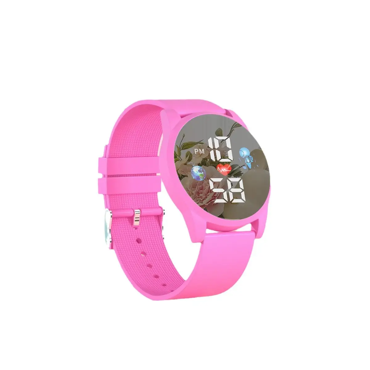 Kids Digital Display Watch Pink Green Sport Wear - Image 13