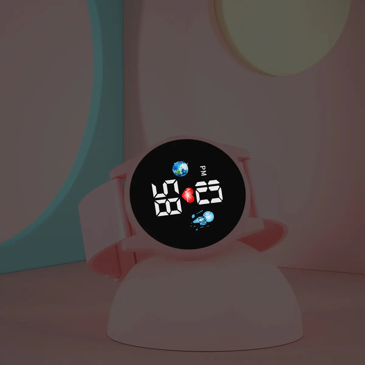 Kids Digital Display Watch Pink Green Sport Wear — feature 5