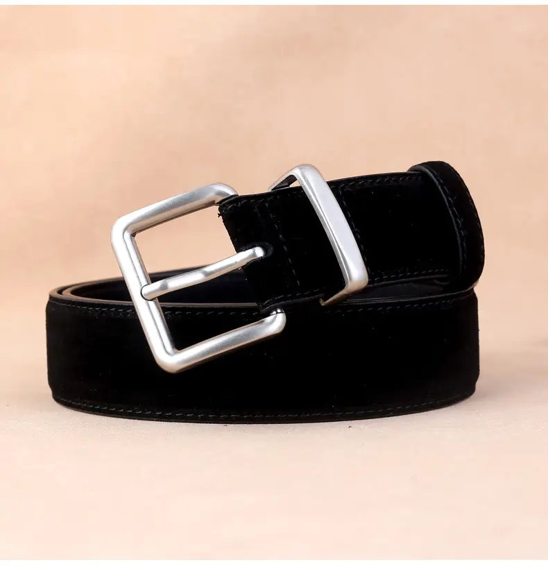 Women's Genuine Leather Belt with Square Buckle Brown — feature 21