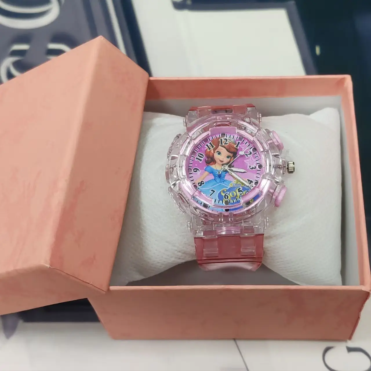 Summer Cartoon Watch for Girls Luminous Flashing Pink Box - Image 13