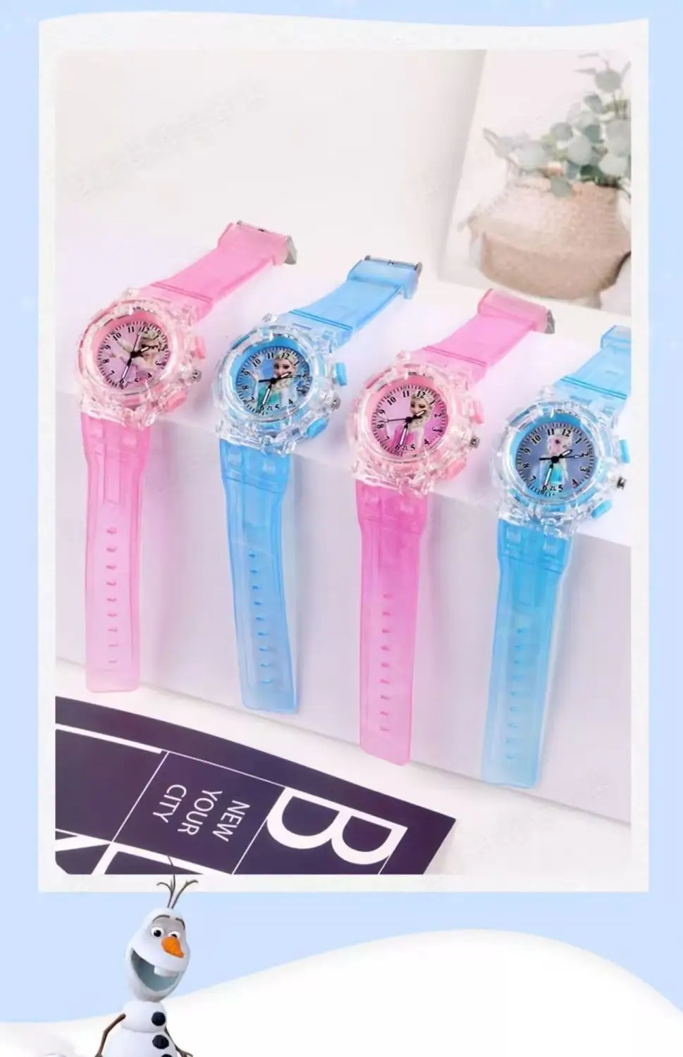 Summer Cartoon Watch for Girls Luminous Flashing Pink Box — feature 4
