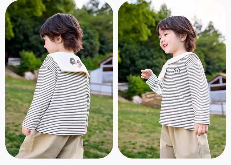 Boy's Striped Collar T-Shirt Spring Outfit — feature 20