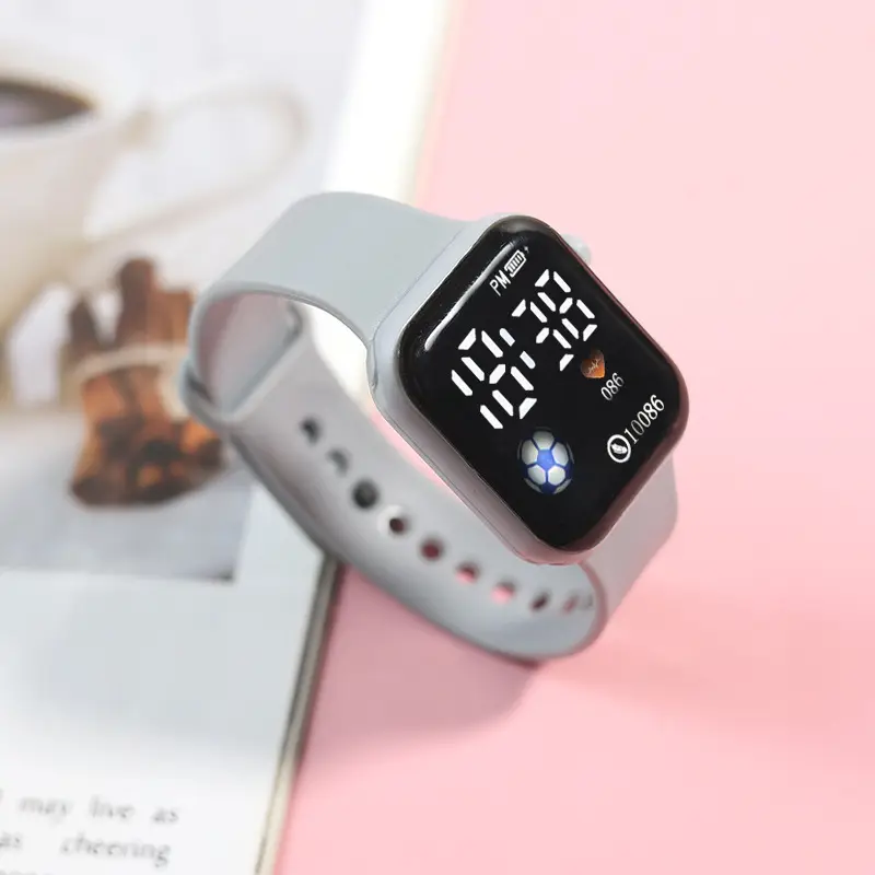 Spot Cross-Border Y1 Football Led Watch White Digital Watch - Image 3