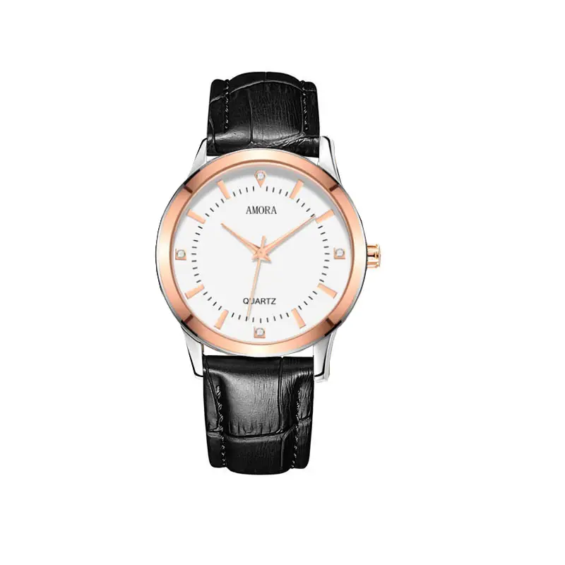 Women's Live Broadcast Watch Brown Black Leather Belt — feature 2