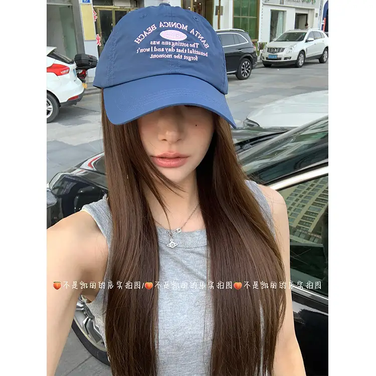 Women Blue Letter Cap Summer Face Slim Baseball Cap - Image 9