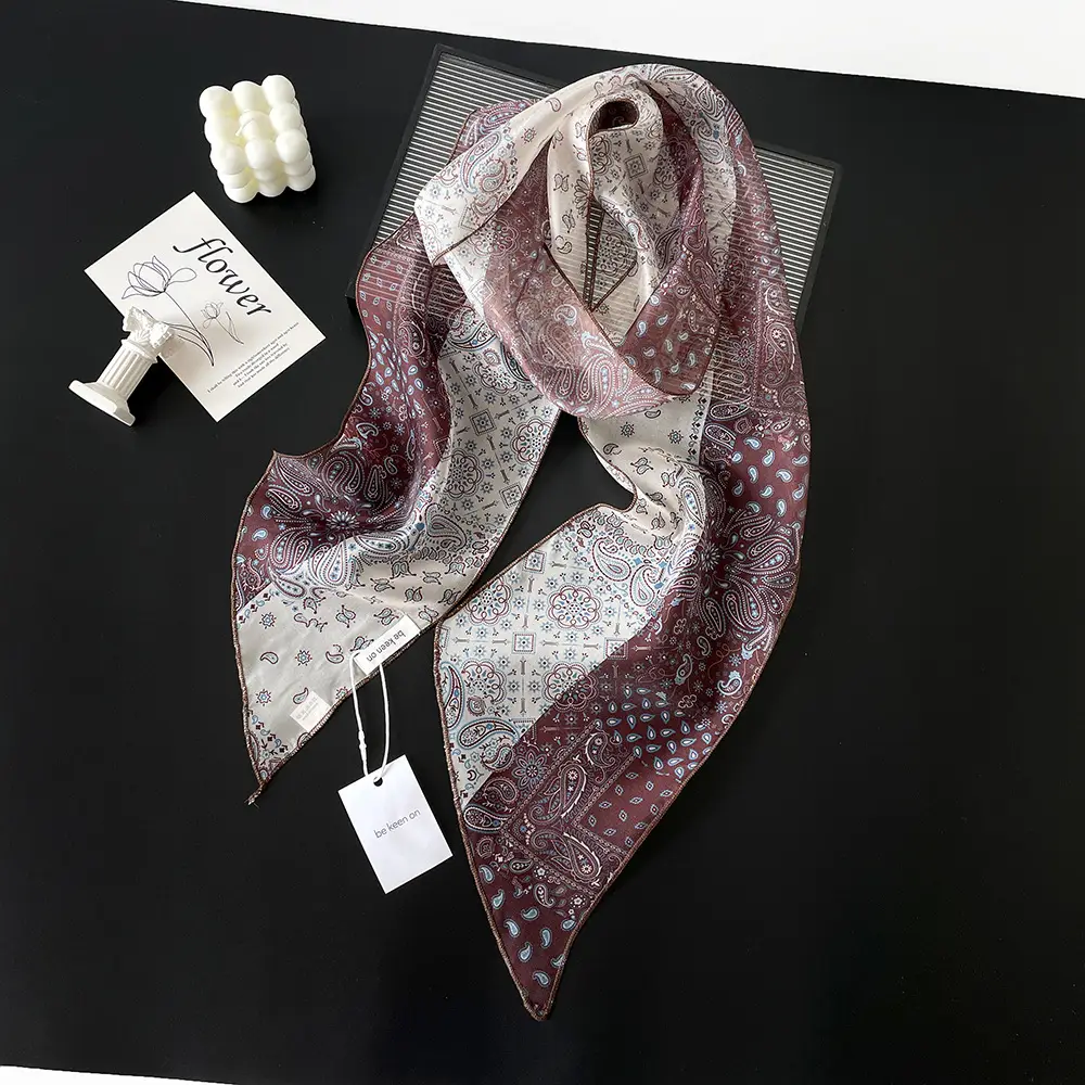 Women Silk Polka Dot Scarf Belt Waistband Hairband Set