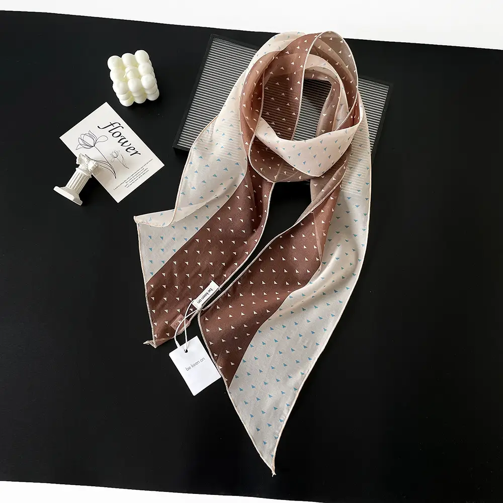 Women Silk Polka Dot Scarf Belt Waistband Hairband Set