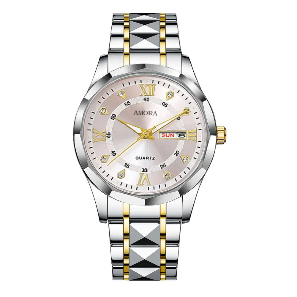 Men's Luxury Blue Dial Quartz Watch with Gold Bracelet - Image 8