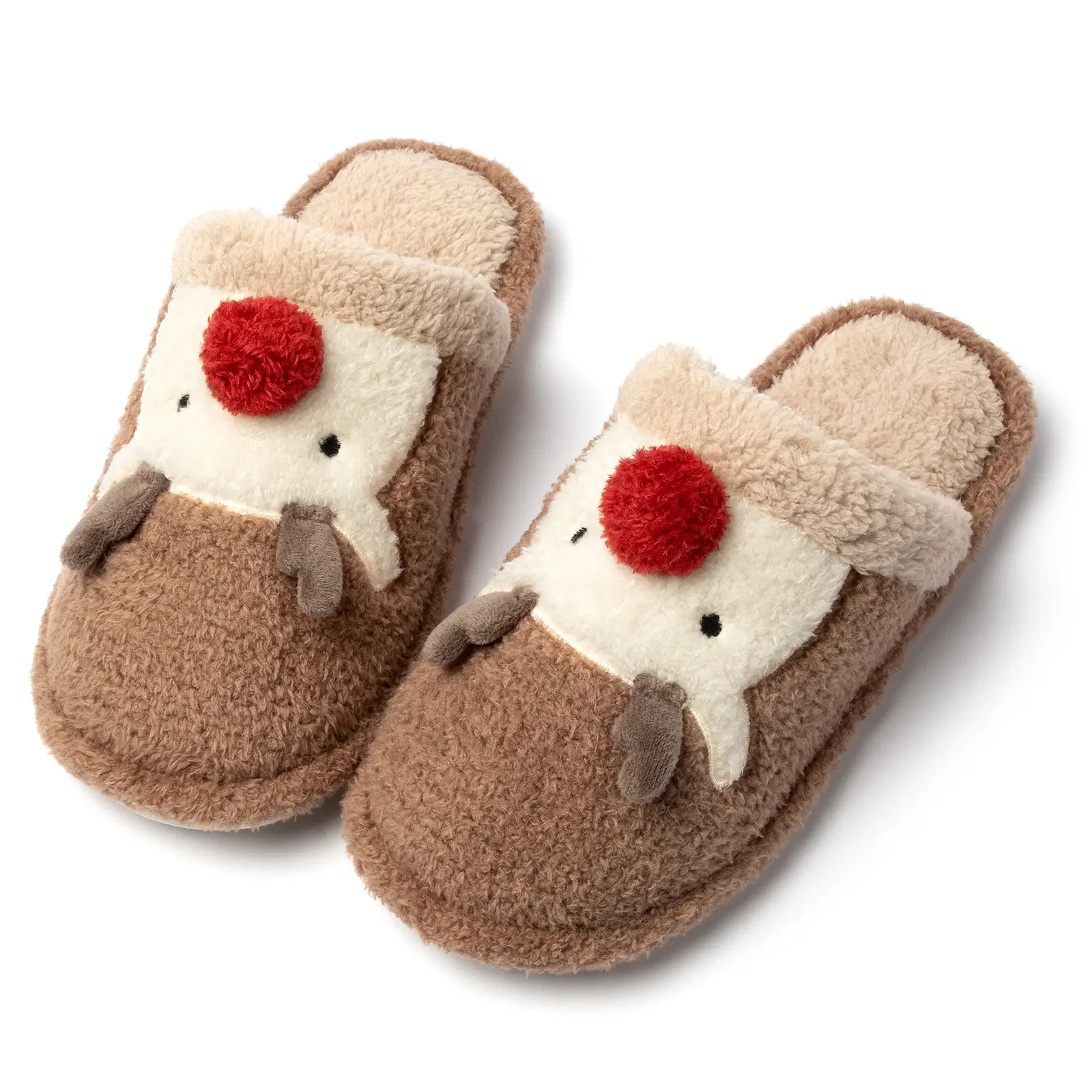 Cute Christmas Elk Fleece Slippers for Women Winter - Image 9