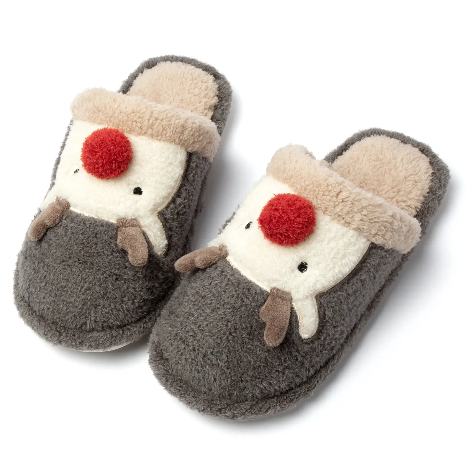 Cute Christmas Elk Fleece Slippers for Women Winter - Image 4