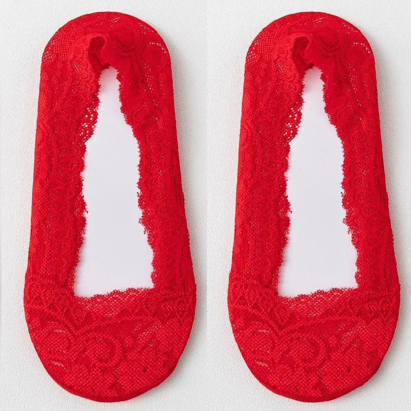 Wedding Socks Festive Wedding Couple Socks Bright Red Ultra-Low Cut Socks Wedding Shoes Invisible for the Year of Birth — feature 3