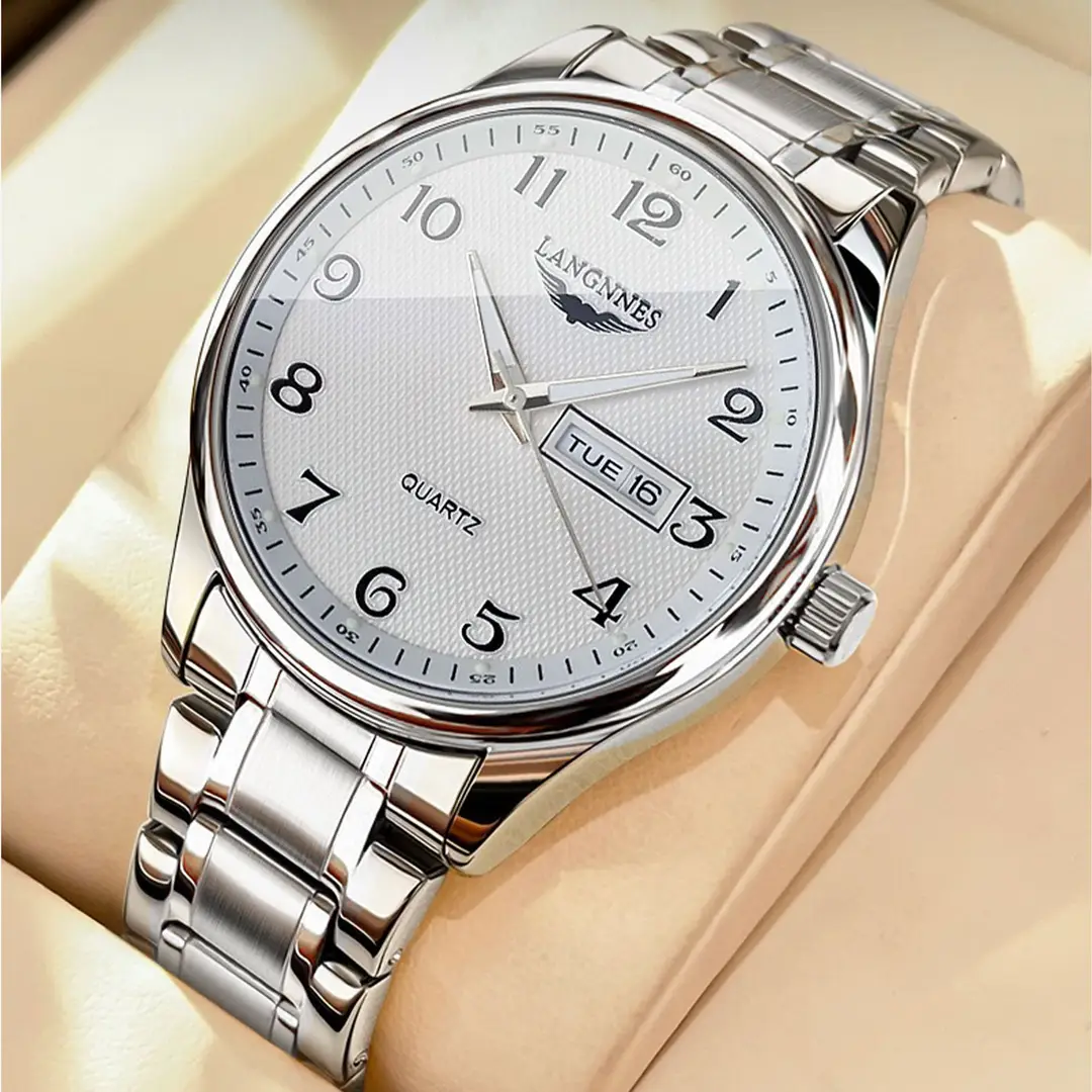 Dual Calendar Week Men's Watch Swiss Non-Mechanical Watch Fashion Watch Brand High-End Fully Automatic Quartz Watch