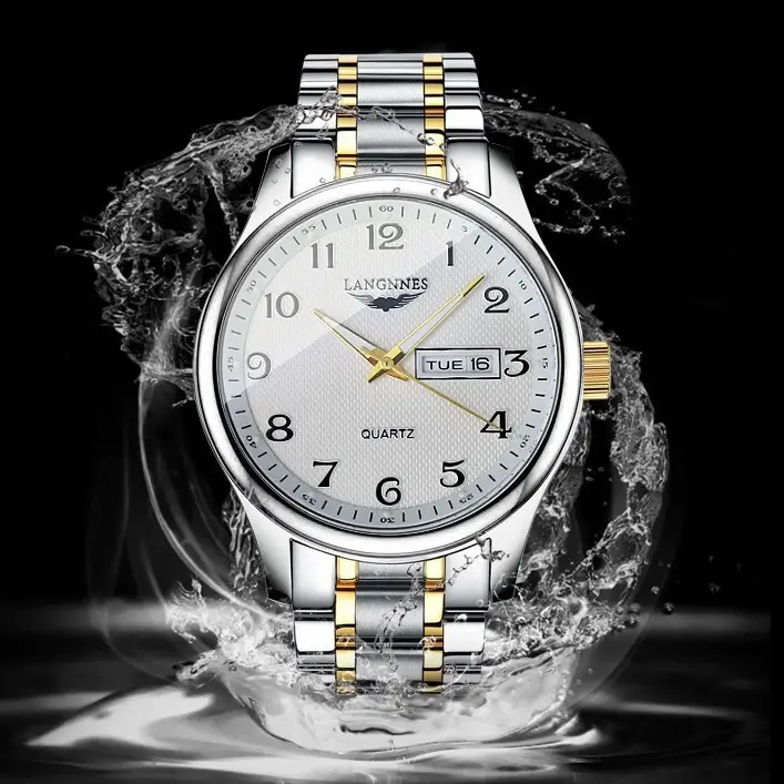 Dual Calendar Week Men's Watch Swiss Non-Mechanical Watch Fashion Watch Brand High-End Fully Automatic Quartz Watch