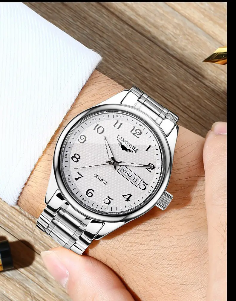 Dual Calendar Week Men's Watch Swiss Non-Mechanical Watch Fashion Watch Brand High-End Fully Automatic Quartz Watch — feature 3