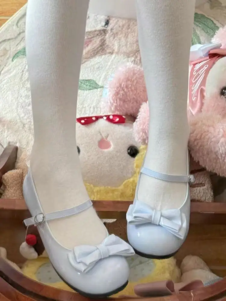 Sweet Sweetheart Story Lolita Heart-Warming Round Lolita Cute Bow Low Heel Round Toe Lo Shoes for Women — feature 12