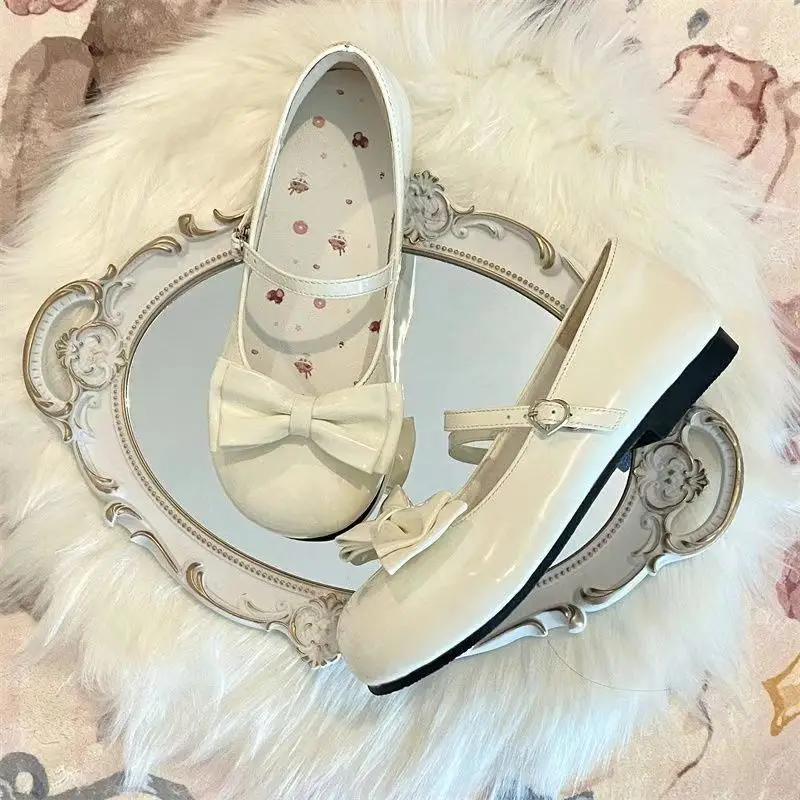 Sweet Sweetheart Story Lolita Heart-Warming Round Lolita Cute Bow Low Heel Round Toe Lo Shoes for Women — feature 17