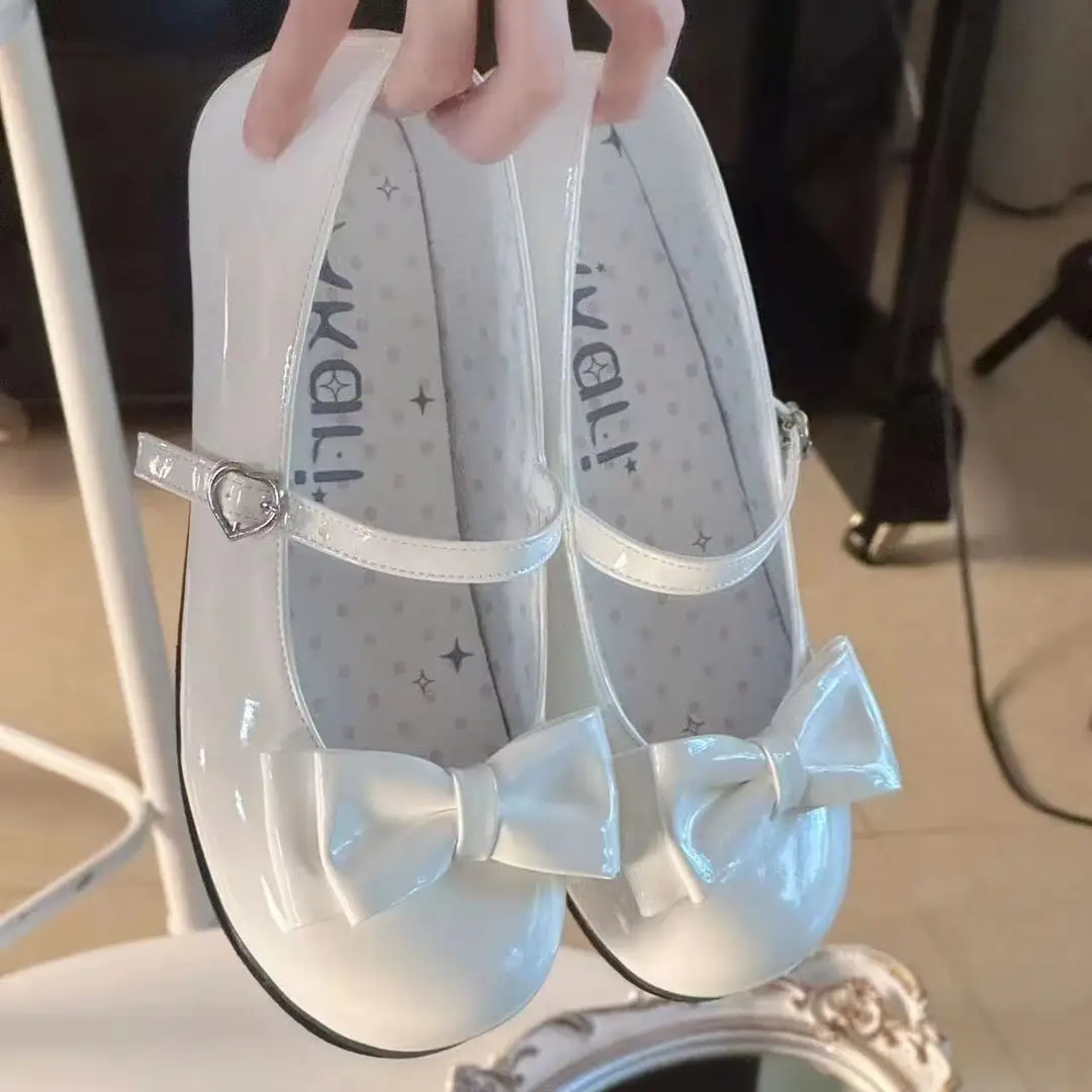 Sweet Sweetheart Story Lolita Heart-Warming Round Lolita Cute Bow Low Heel Round Toe Lo Shoes for Women — feature 20