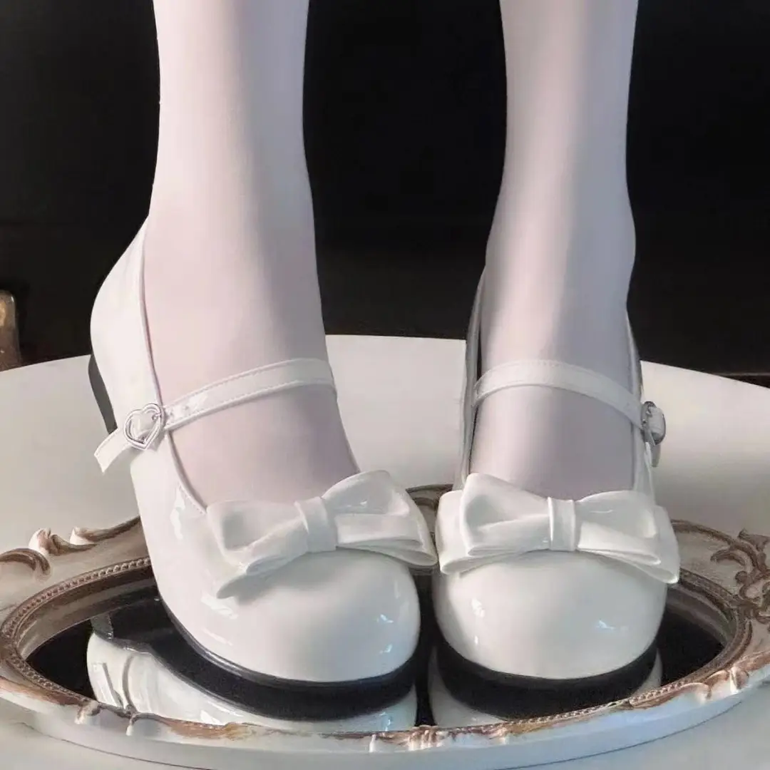 Sweet Sweetheart Story Lolita Heart-Warming Round Lolita Cute Bow Low Heel Round Toe Lo Shoes for Women — feature 3