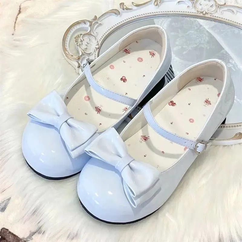 Sweet Sweetheart Story Lolita Heart-Warming Round Lolita Cute Bow Low Heel Round Toe Lo Shoes for Women — feature 7