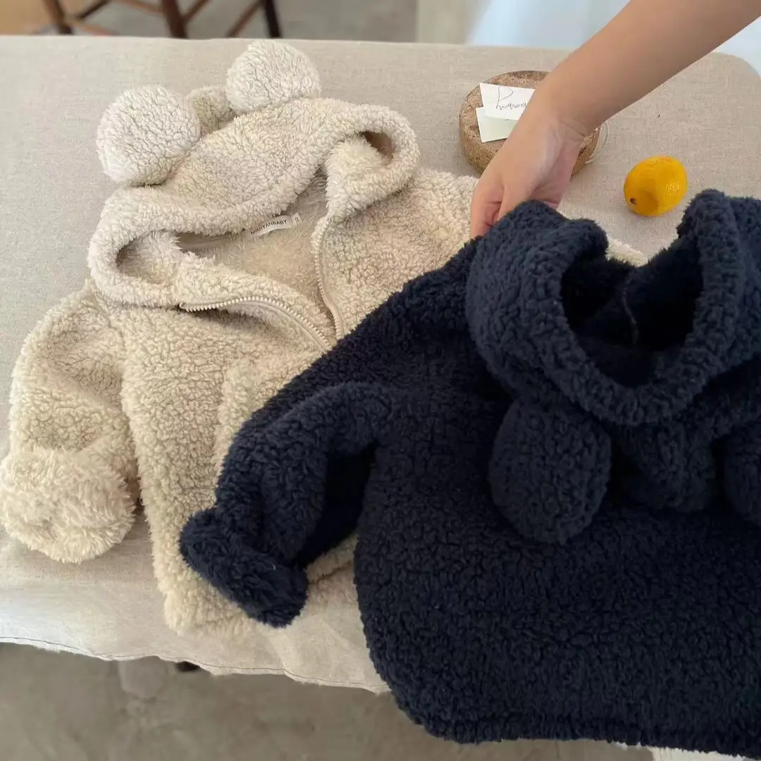 Children's Outwears, Autumn and Winter New Products, Boys and Girls' Stand-Up Fur Sweater Jackets, Kidsren's Clothing, Pure Color Zipper Shirts, Trendyy and Fashionable