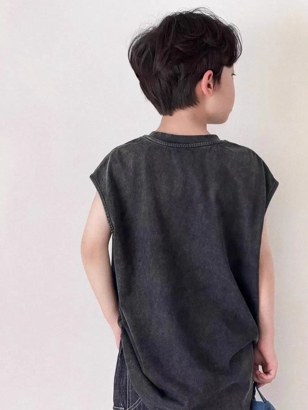 Pure Cotton Boys Sleeveless Vest T-Shirt Summer Korean Style — feature 7