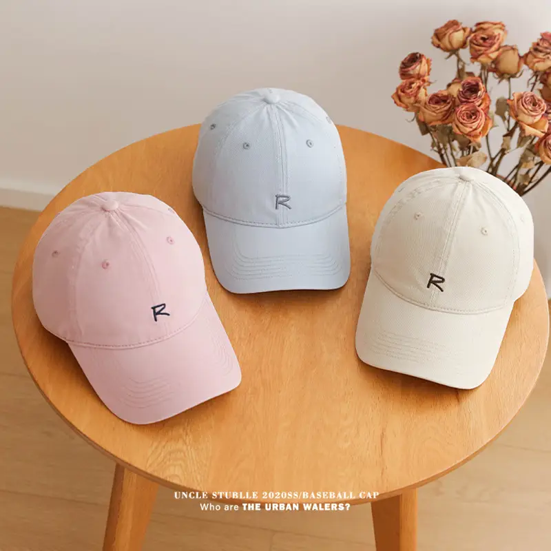 Uncle Stubble R Logo Baseball Cap Beige Men Women - Image 13