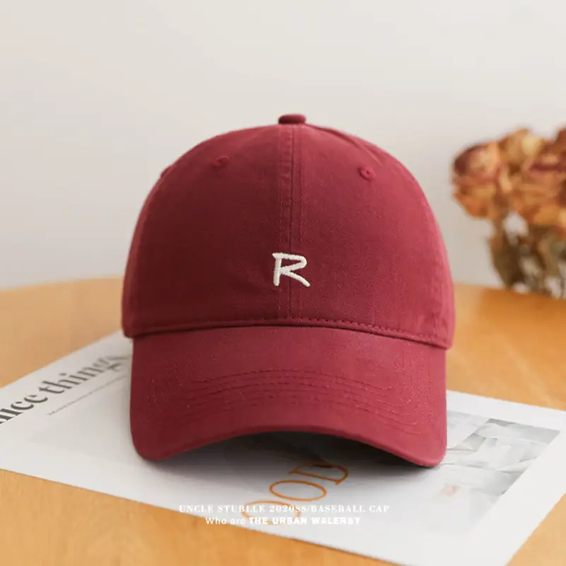 Uncle Stubble R Logo Baseball Cap Beige Men Women — feature 12