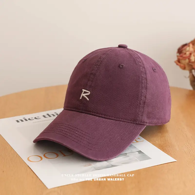 Uncle Stubble R Logo Baseball Cap Beige Men Women — feature 14
