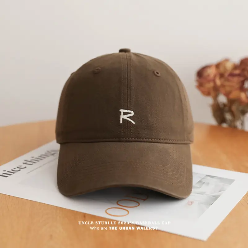 Uncle Stubble R Logo Baseball Cap Beige Men Women — feature 15
