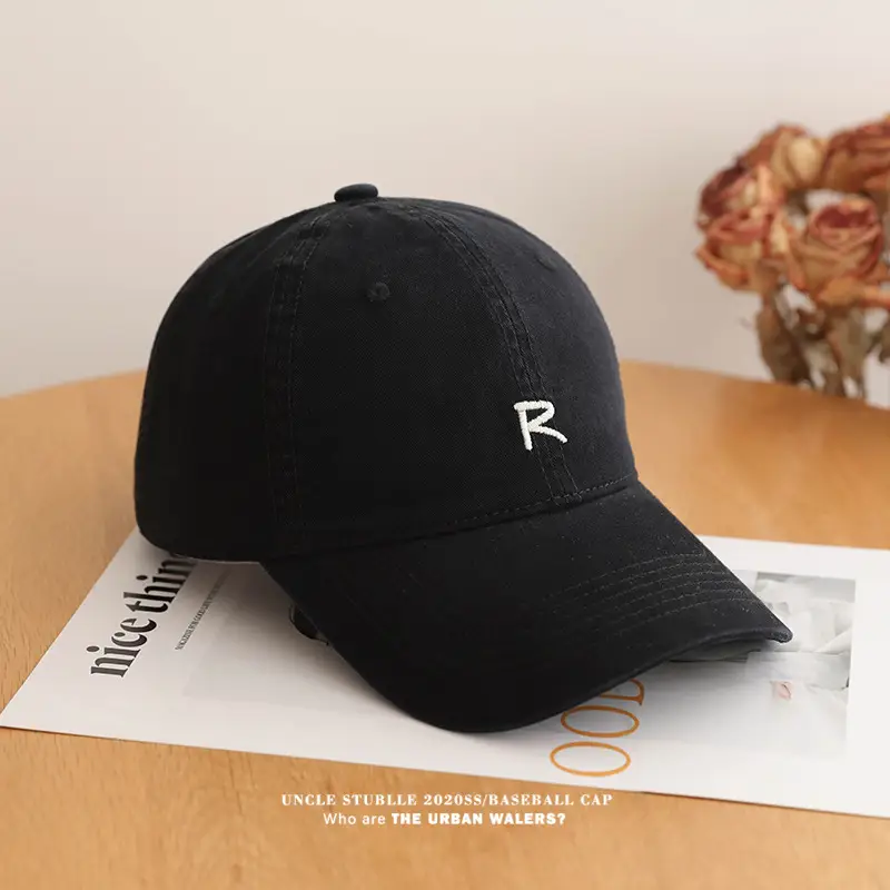 Uncle Stubble R Logo Baseball Cap Beige Men Women — feature 20