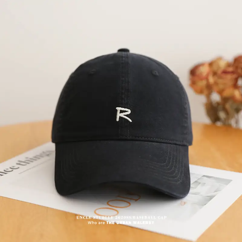 Uncle Stubble R Logo Baseball Cap Beige Men Women — feature 21