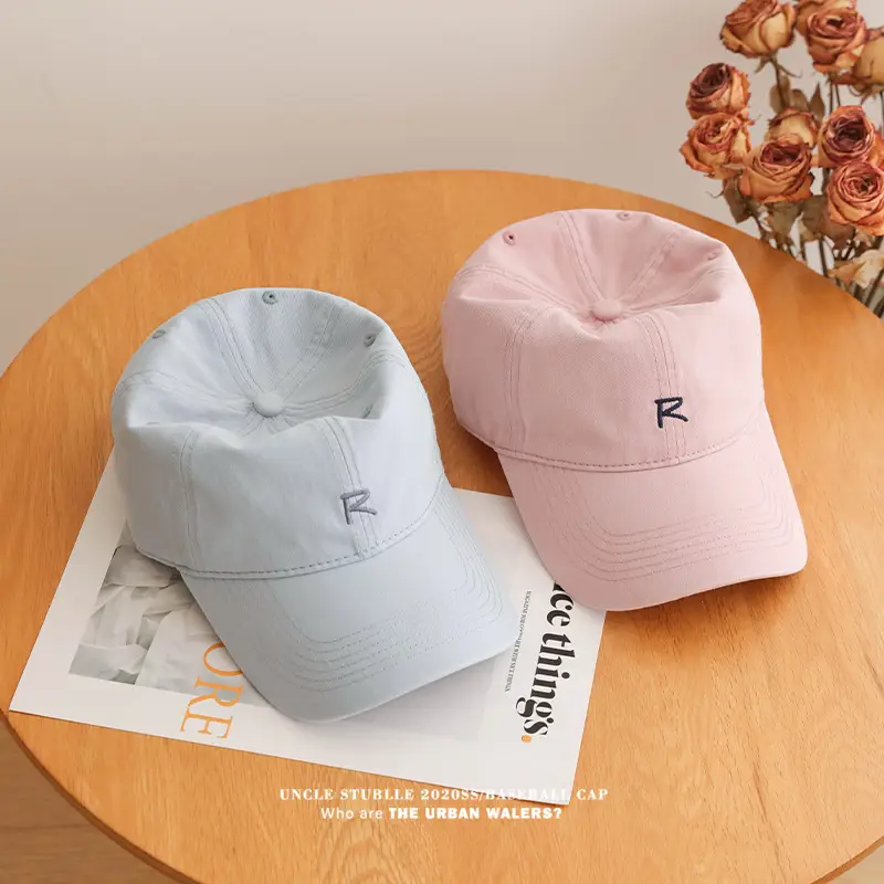 Uncle Stubble R Logo Baseball Cap Beige Men Women — feature 3