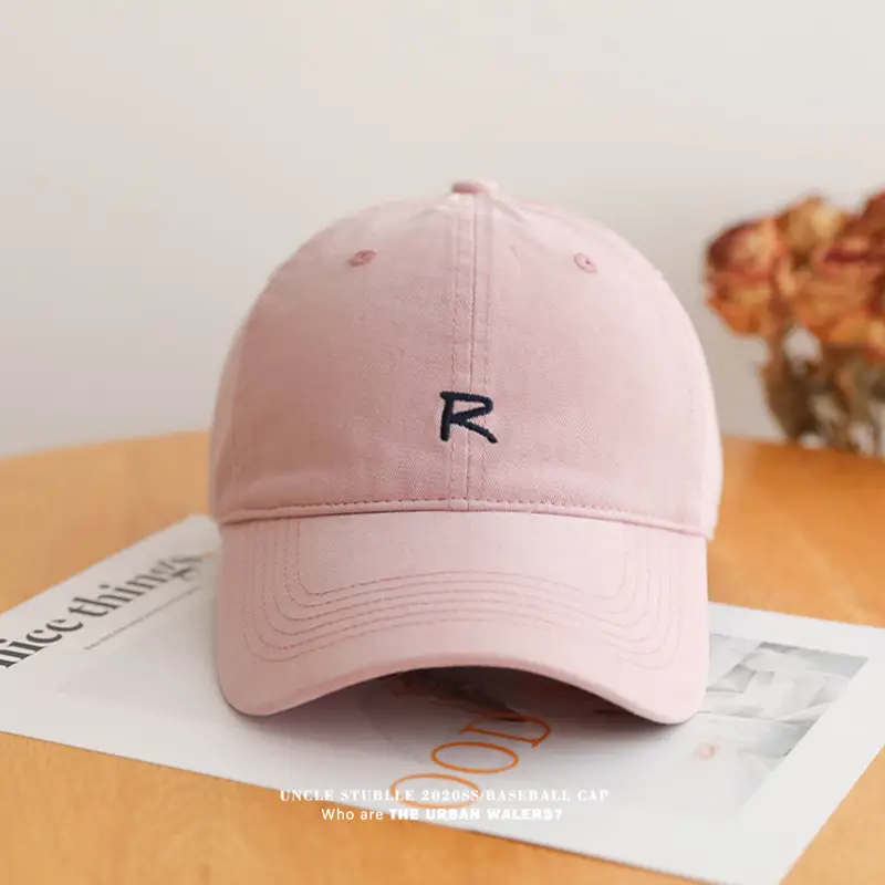Uncle Stubble R Logo Baseball Cap Beige Men Women — feature 4
