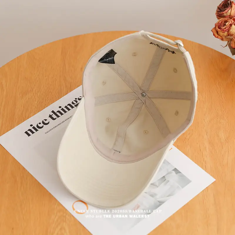Uncle Stubble R Logo Baseball Cap Beige Men Women — feature 7