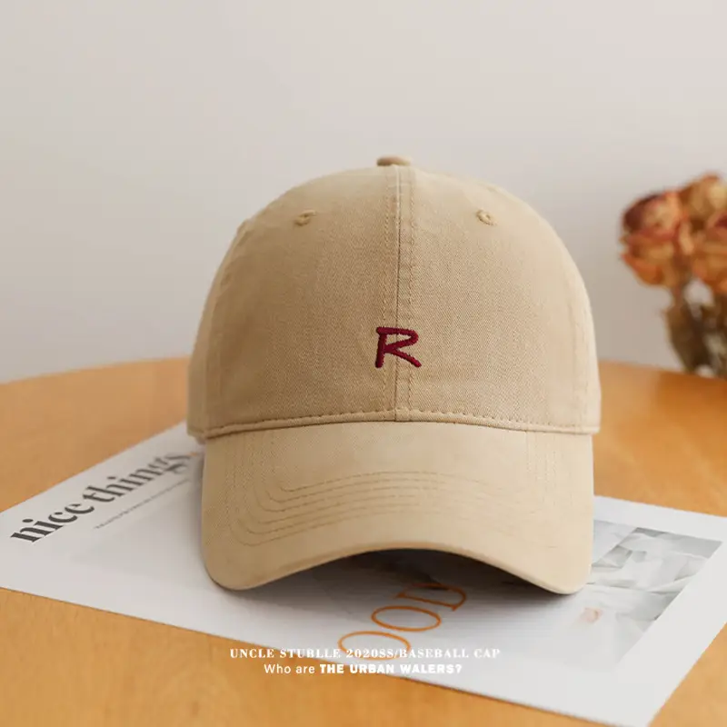 Uncle Stubble R Logo Baseball Cap Beige Men Women — feature 9