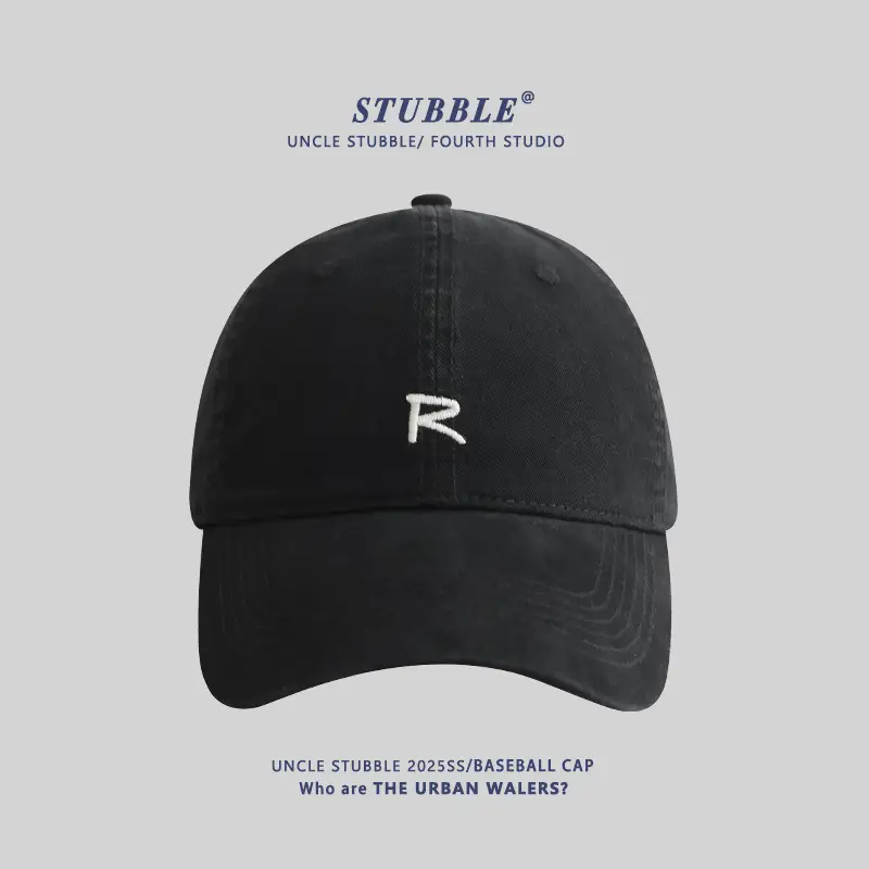 Uncle Stubble R Logo Baseball Cap Beige Men Women - Image 10