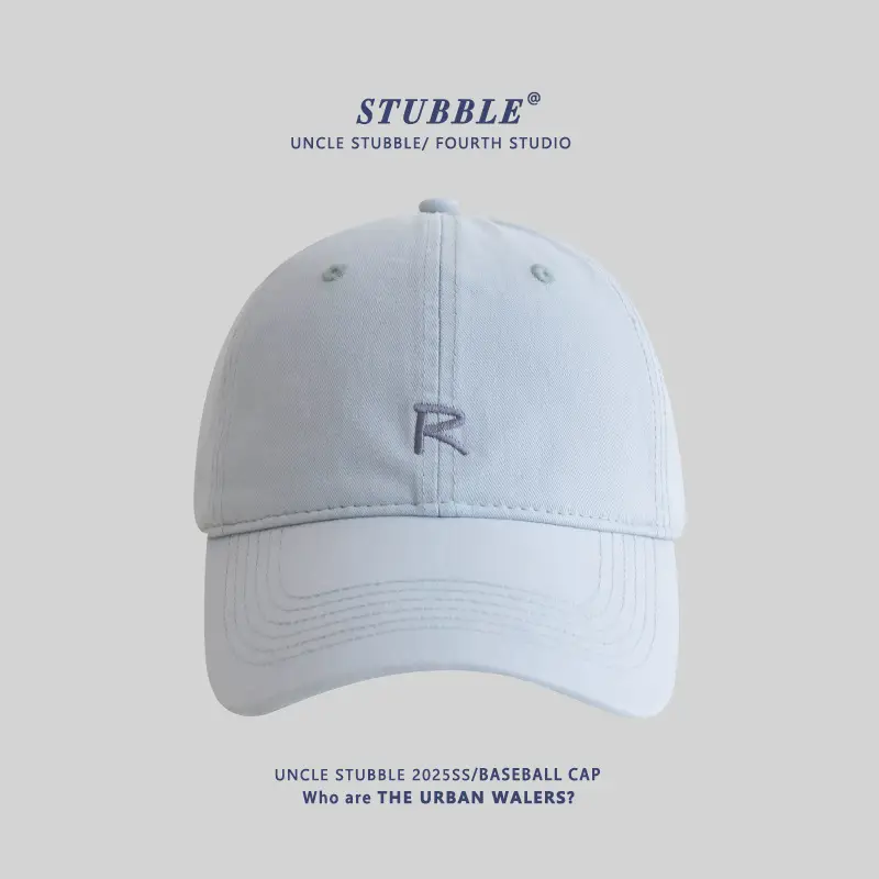 Uncle Stubble R Logo Baseball Cap Beige Men Women - Image 3