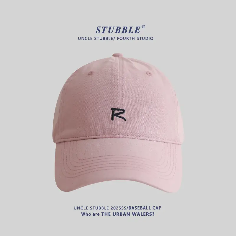 Uncle Stubble R Logo Baseball Cap Beige Men Women - Image 4