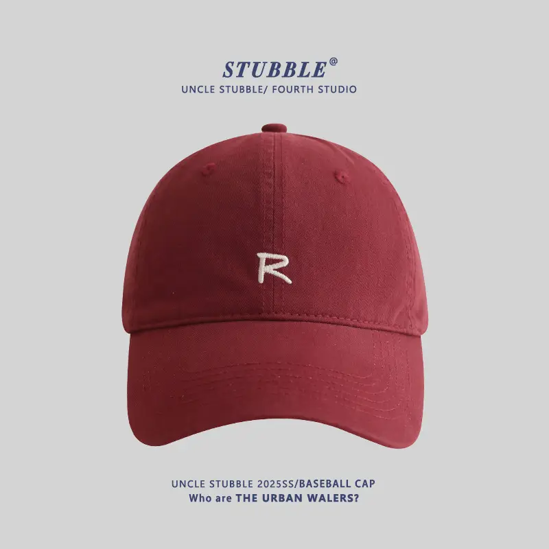 Uncle Stubble R Logo Baseball Cap Beige Men Women - Image 5