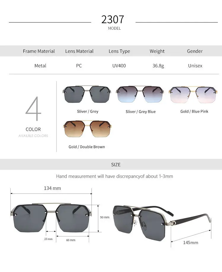 Men's Square Metal Sunglasses with Dark Lens — feature 3