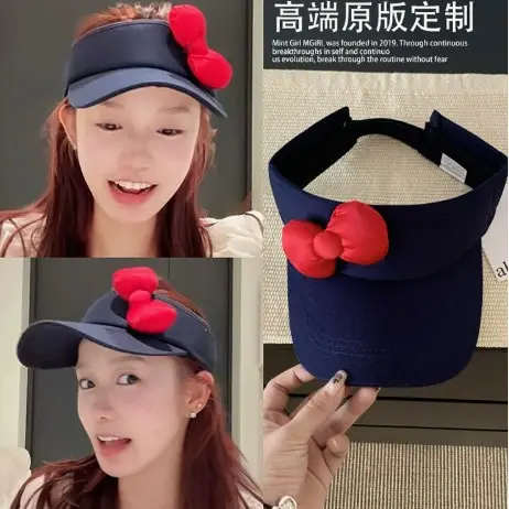 Kitty Bow Hat for Women Summer Sun Protection - Image 6