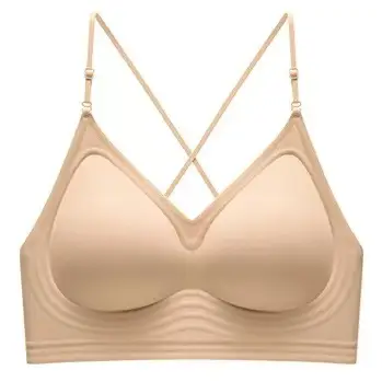 Liquid Foundation Invisible Non-Transparent Push-Up Bra for Women with Halter Straps and Spaghetti Straps All-In-One Large U-Back Seamless Bra